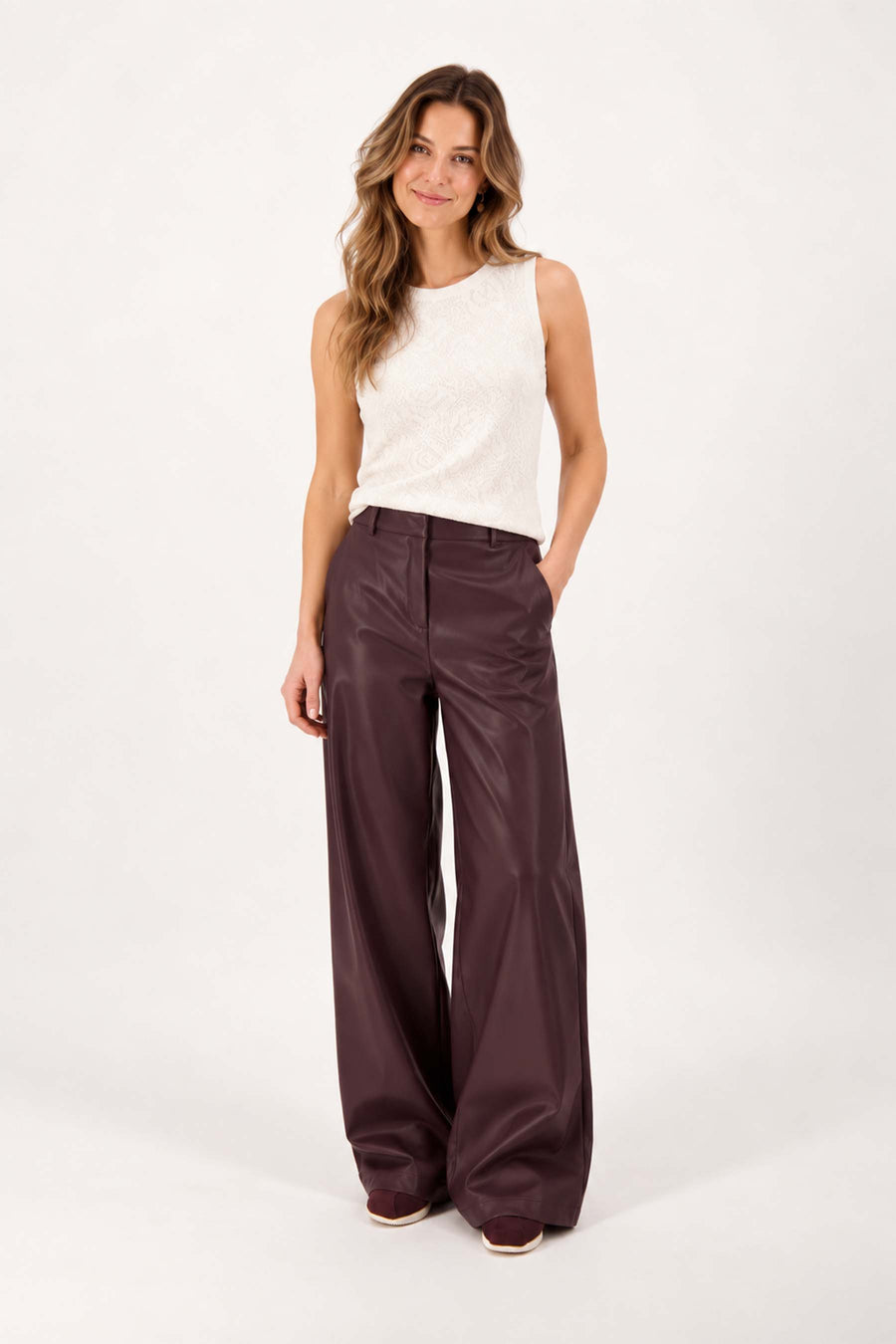 Stretch-Spitzen-Top | cremefarben
