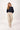 balloon sleeve blouse with paisley texture | navy