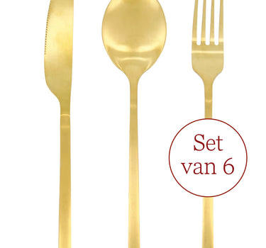 Set - bestekset 3-delig goud