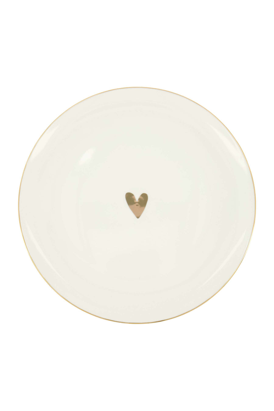 dinerbord hartje wit/goud | white / gold