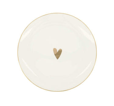 Heart-shaped breakfast plate, white/gold | white / gold