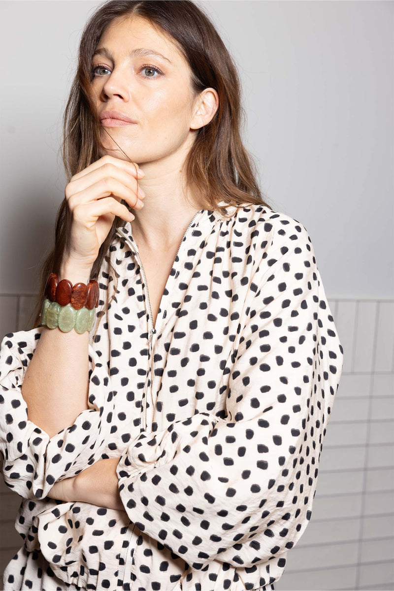 armband van kralen elastiek | olive green