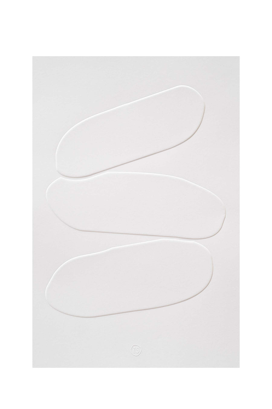 Set of 6 A4 posters, pebbles relief, white