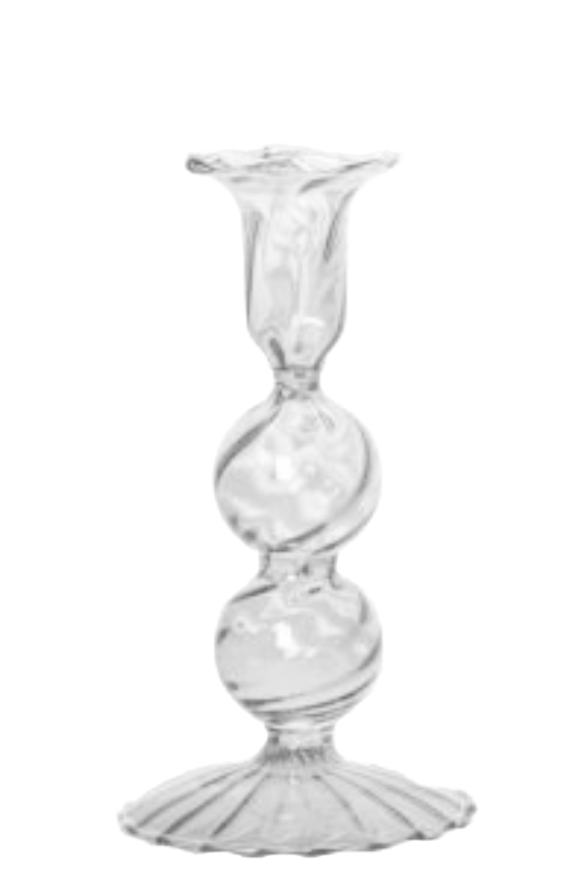 kandelaar glas bolling L | transparant