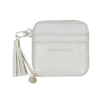 PU portemonee met kwastje | silver