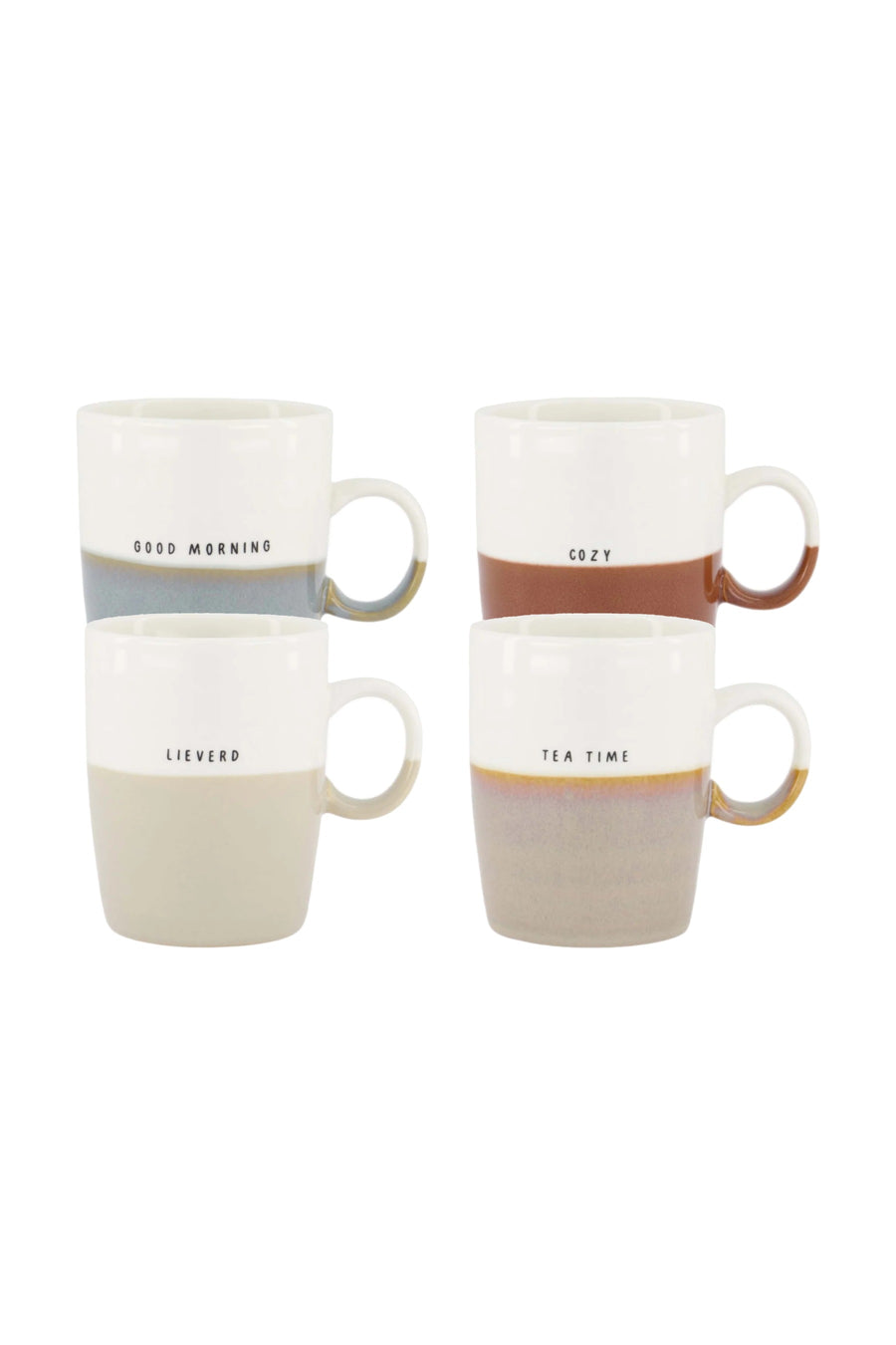Set - Theemokken Lieverd, Good Morning, Cozy & Tea Time