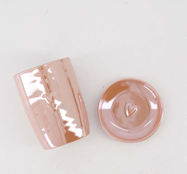 Cadeauset - Koffiemok en dipschaaltje roze