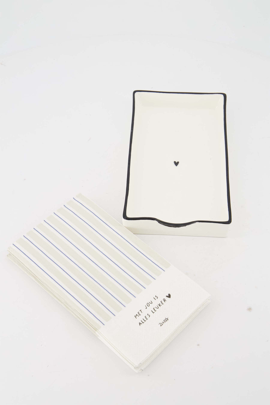 Cadeauset - Servetten en servethouder Blauw Groen