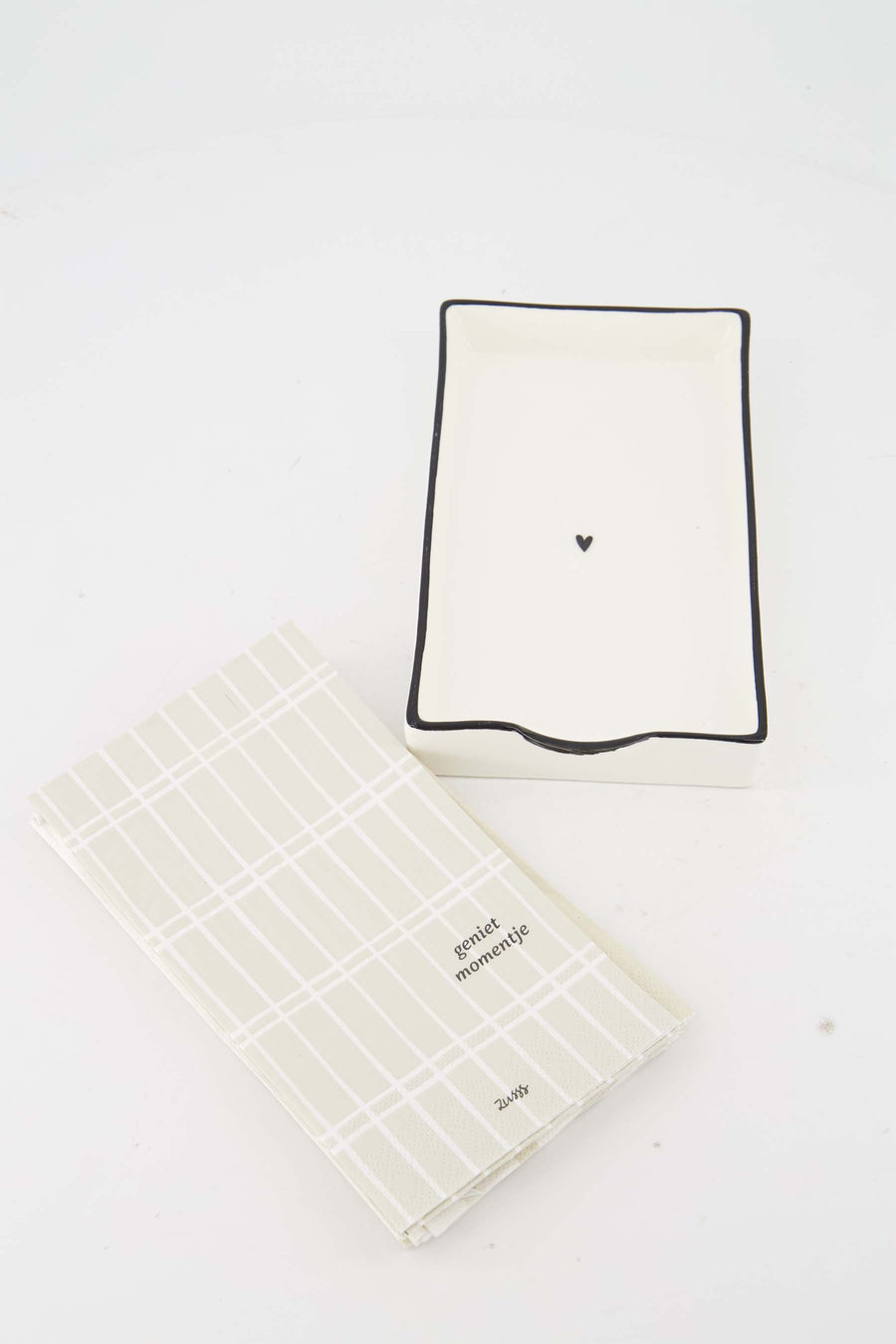 Cadeauset - Servetten en servethouder Streep Zand