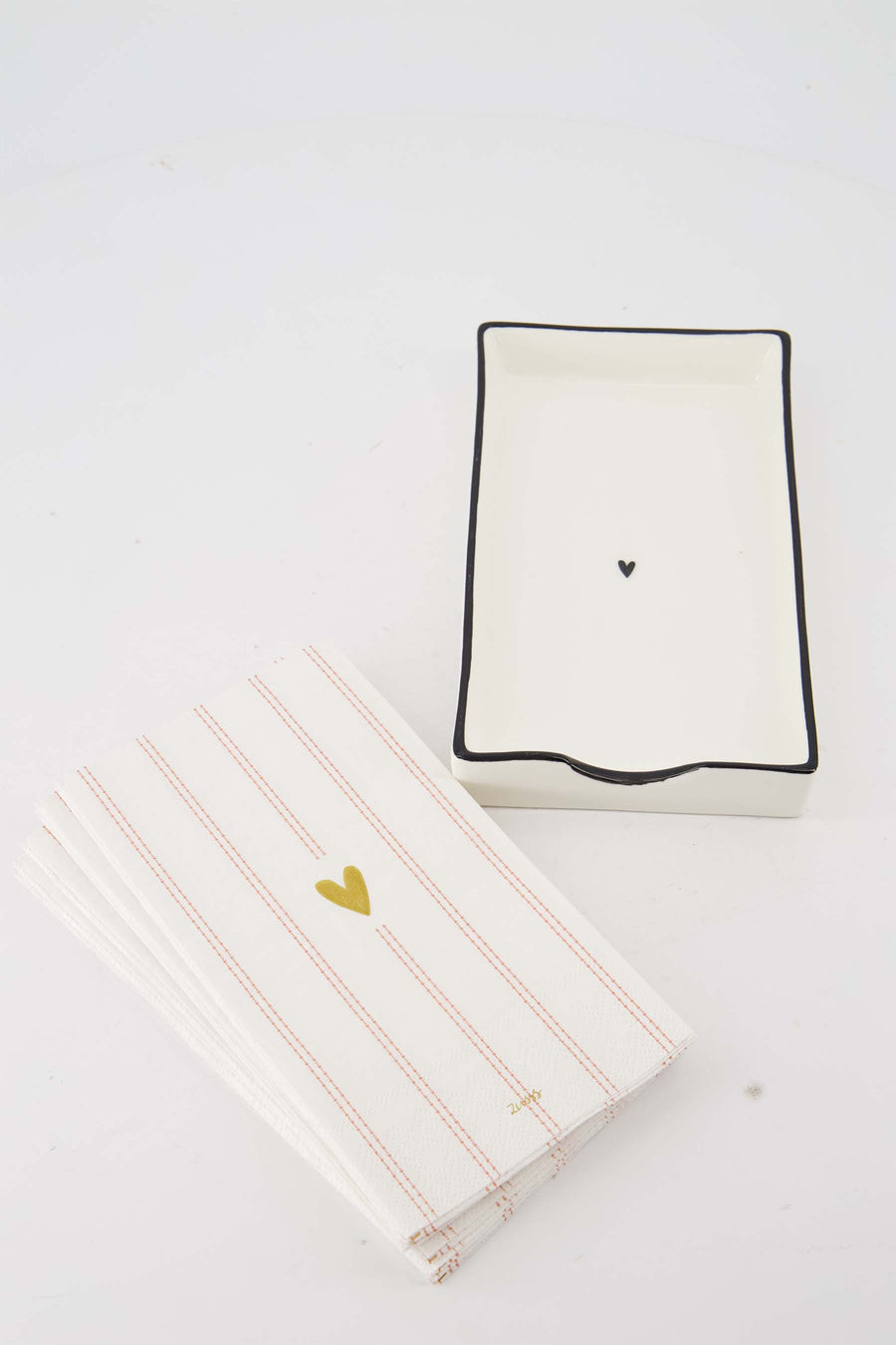 Cadeauset - Servetten en servethouder Hartjes