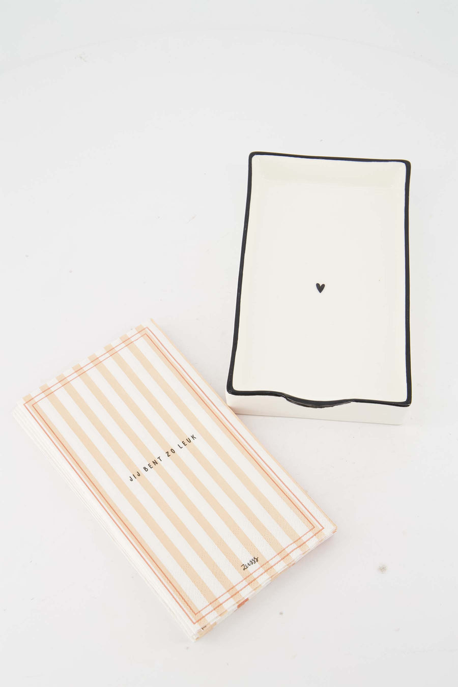 Cadeauset - Servetten en servethouder Jij Bent Zo Leuk