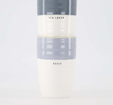 Set van een Mok L Kusje en Mok L Tea Lover