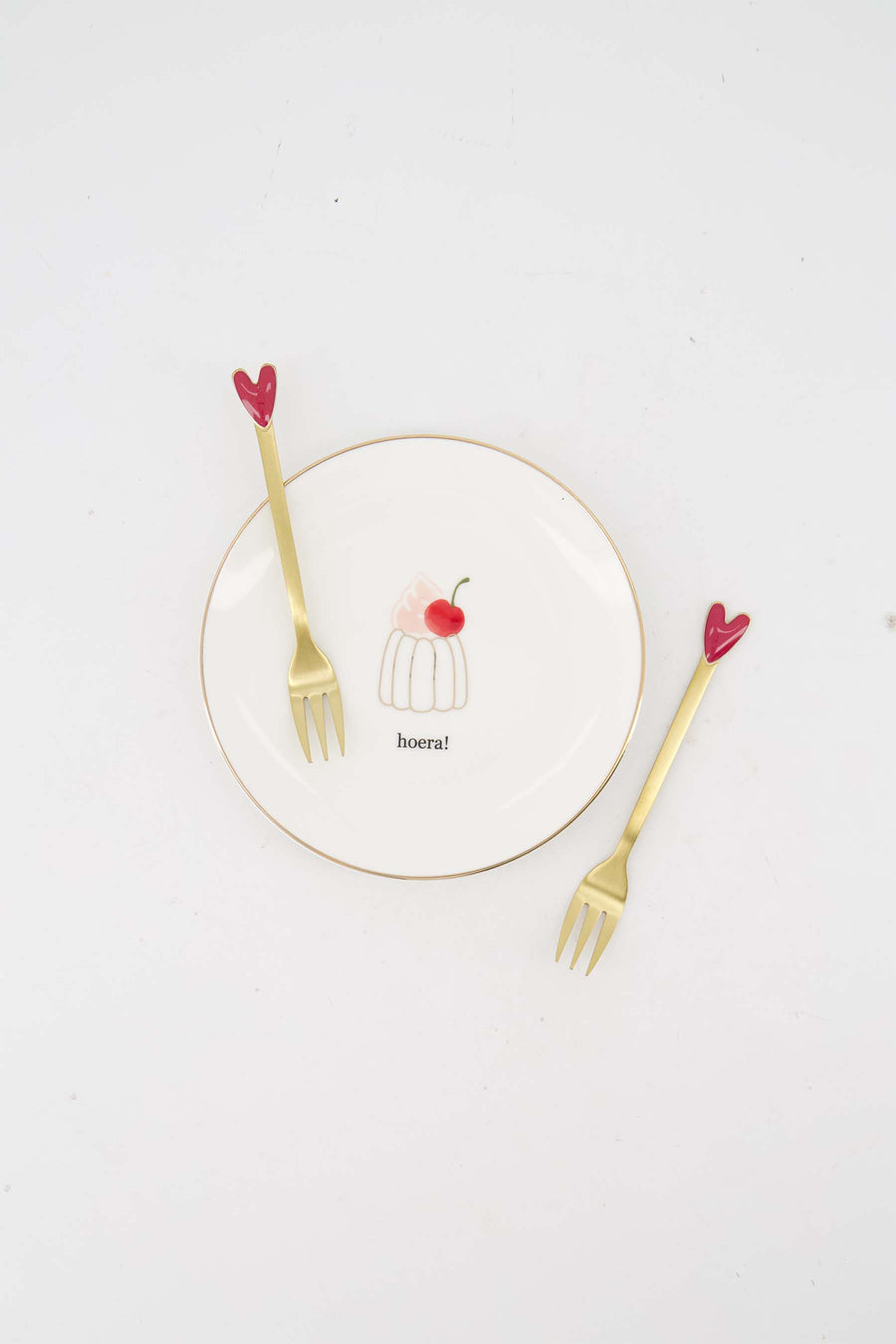 Cadeauset - Set van 2 vorkjes en gebaksbordje