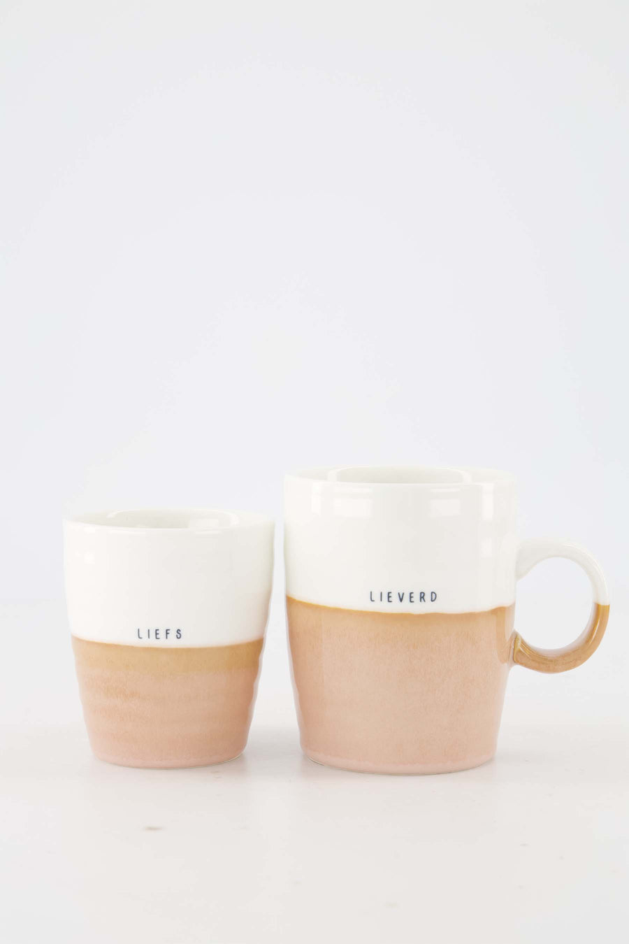 Cadeauset - koffiemok Liefs en Theemok Lieverd