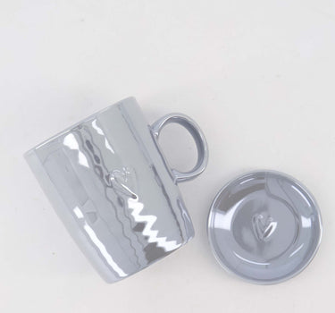 Cadeauset - theemok en dipschaaltje grijsblauw