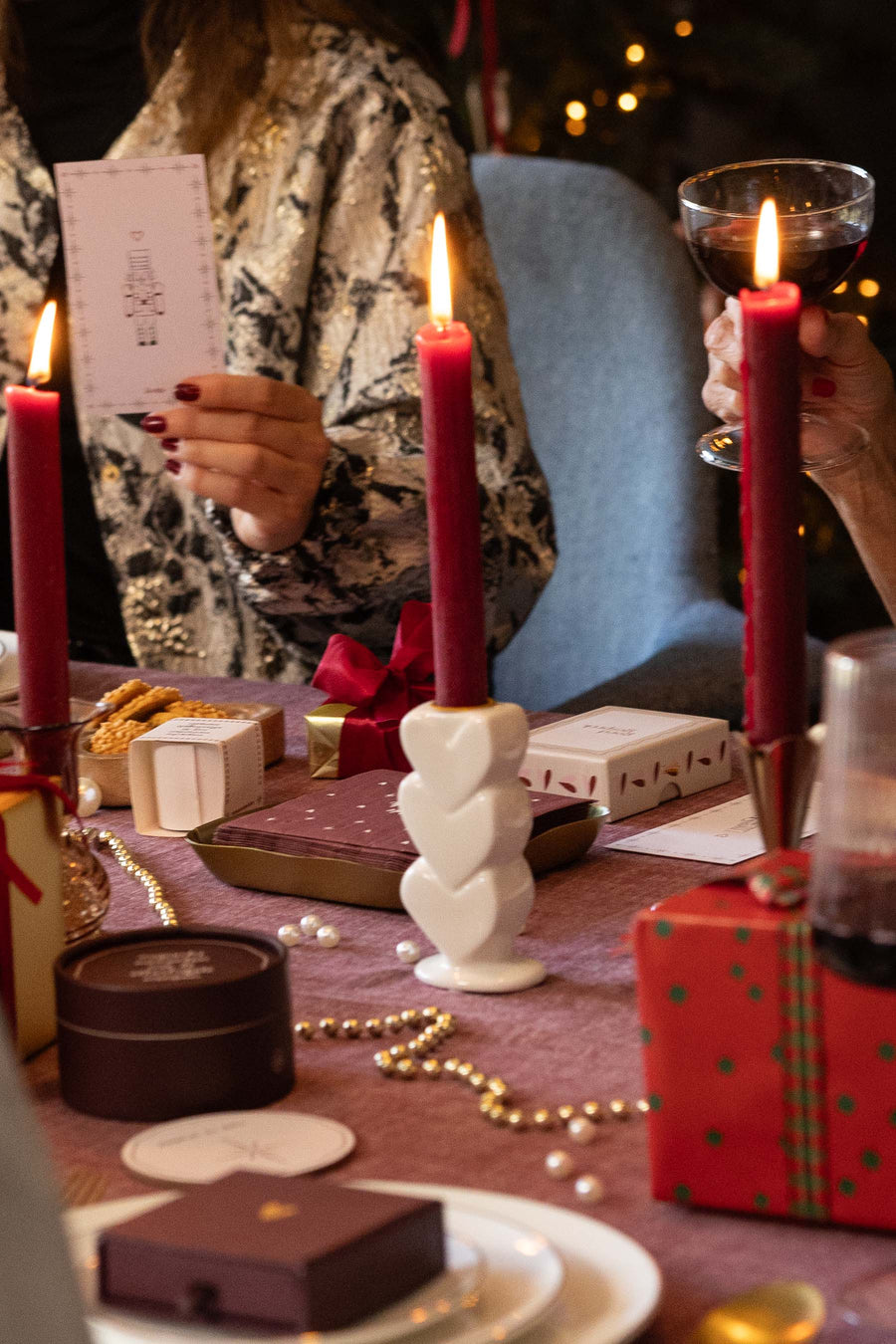 kandelaar keramiek hartjes wit | wit