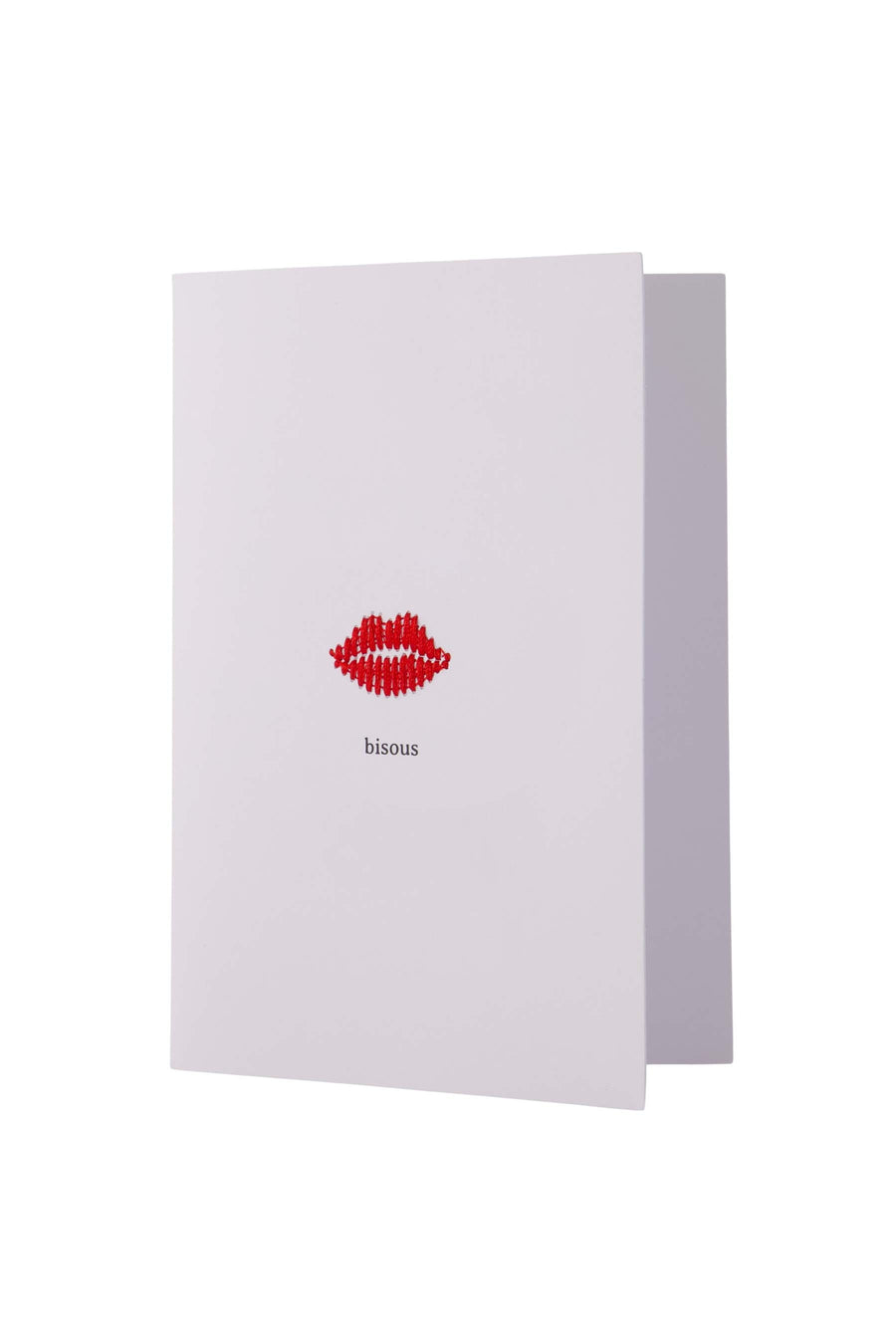 Set van 10 wenskaarten bisous wit/rood