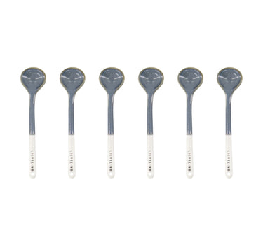 lepeltjes keramiek lieveling set van 6 - wit/blauw