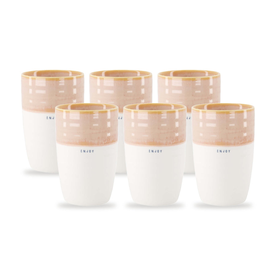 mok L enjoy set van 6 - wit/roze