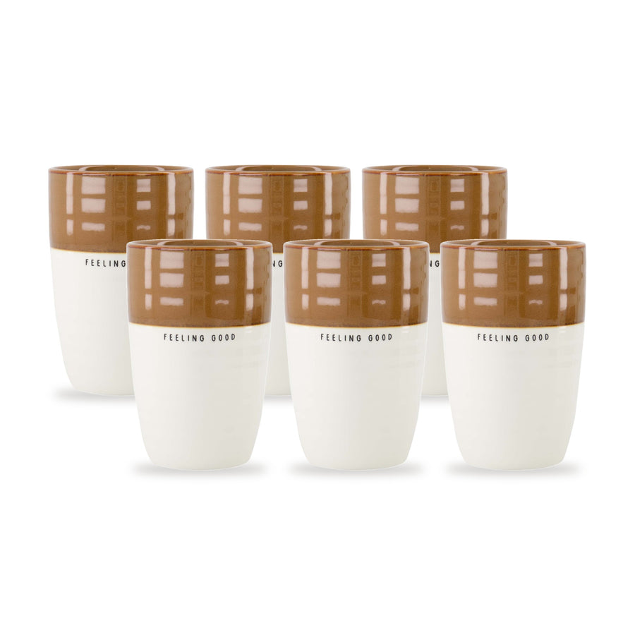 mok L feeling good set van 6 - wit/bruin