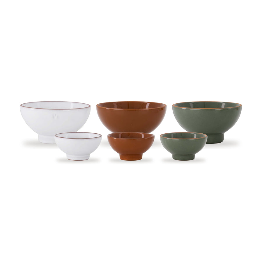 kommen en schaaltjes terracotta hartje 6-delig - multicolor