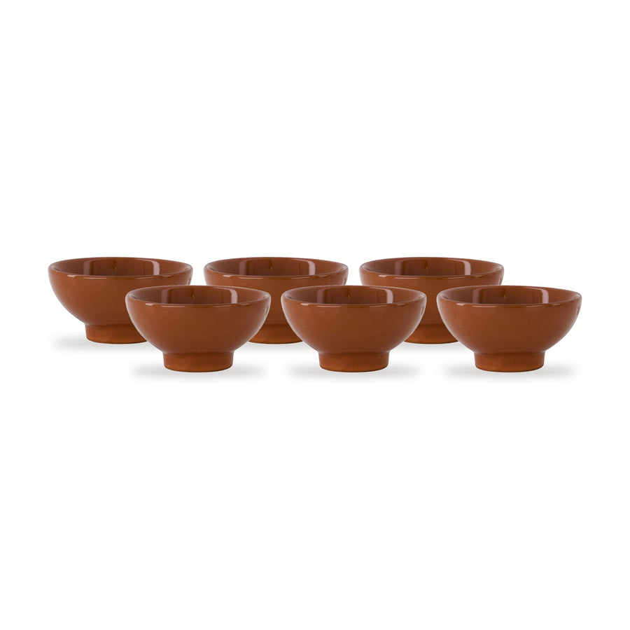 schaaltjes terracotta hartje set van 6 - terra