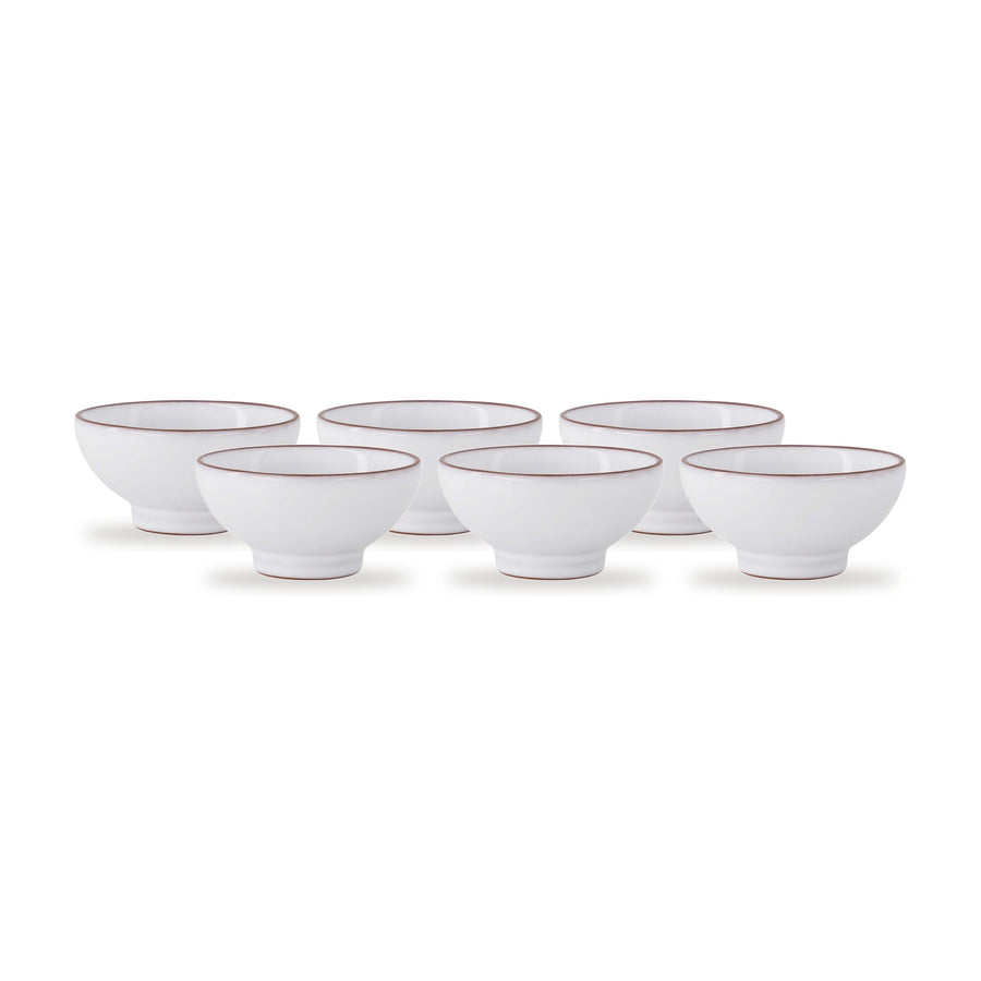 schaaltjes terracotta hartje set van 6 - wit